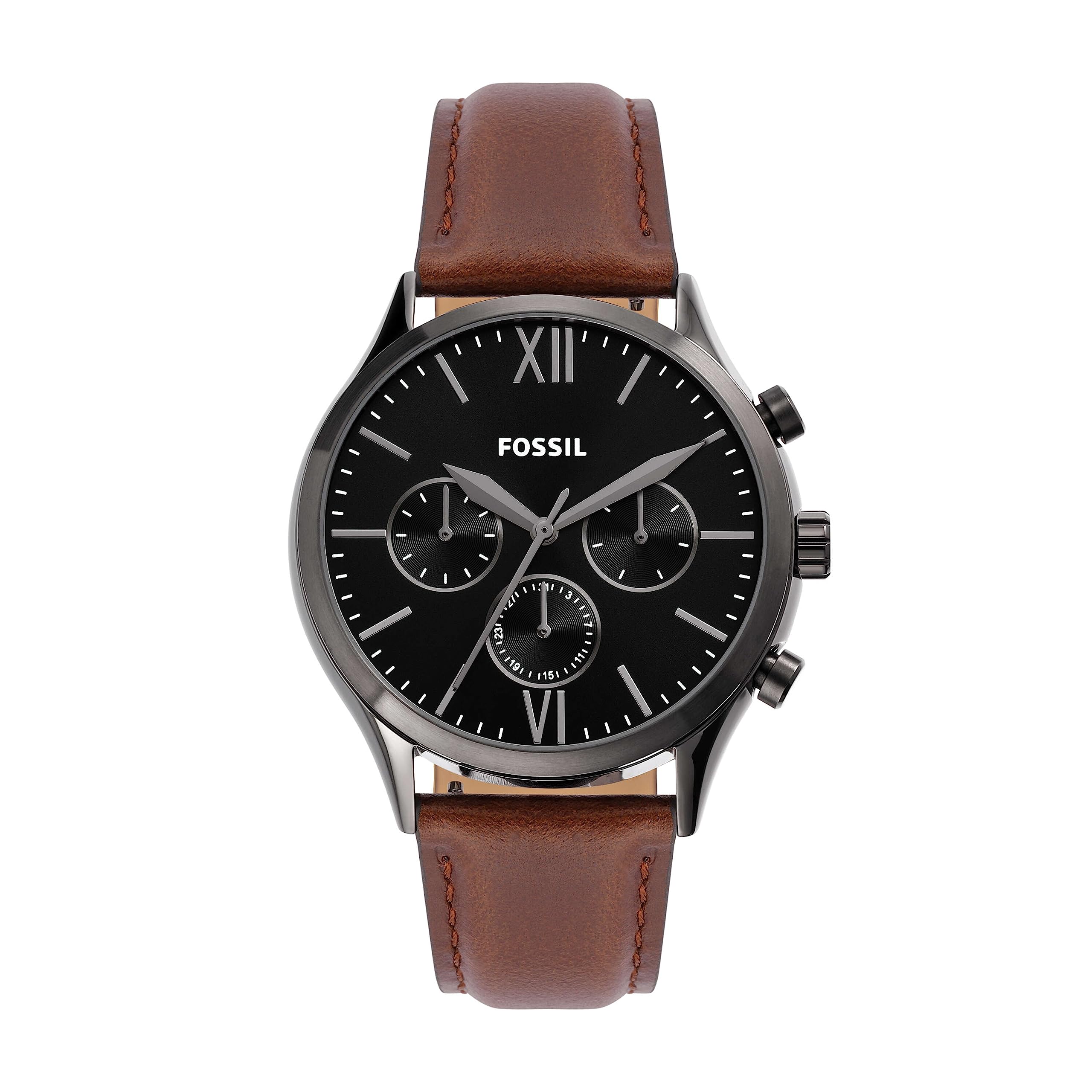 

FENMORE Multifunction Brown Leather Watch