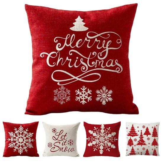 Talos Merry Christmas Snowflake Tree Print Überwurf-Kissenbezug für Sofa, Bett, Auto, Dekoration