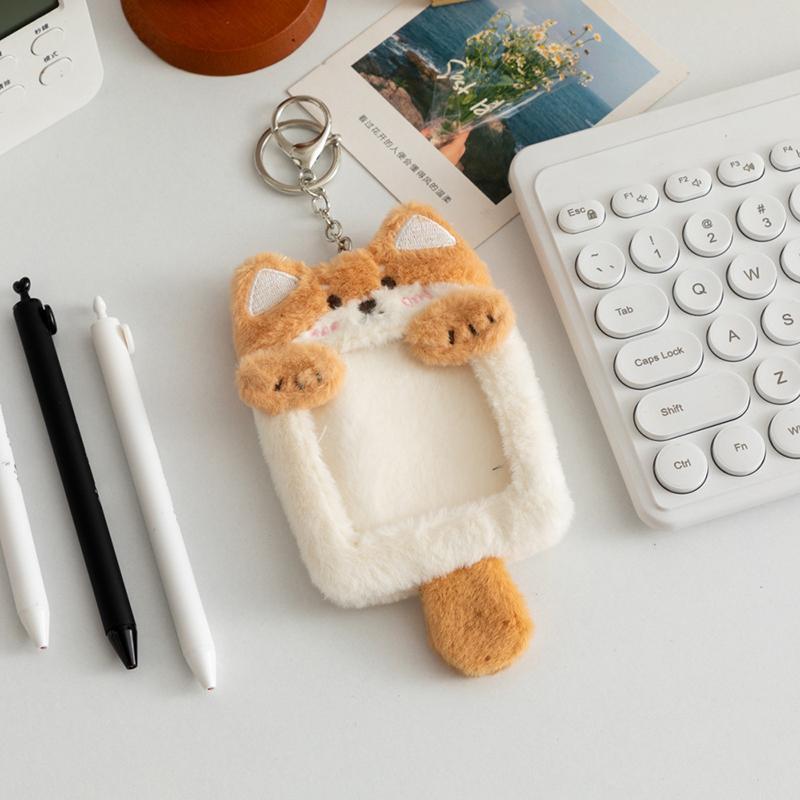 Cartoon Animal Characters Plush Album Card Holder Bus Card Bank ID Card Protective Display Sleeves Backpack Pendant Gifts