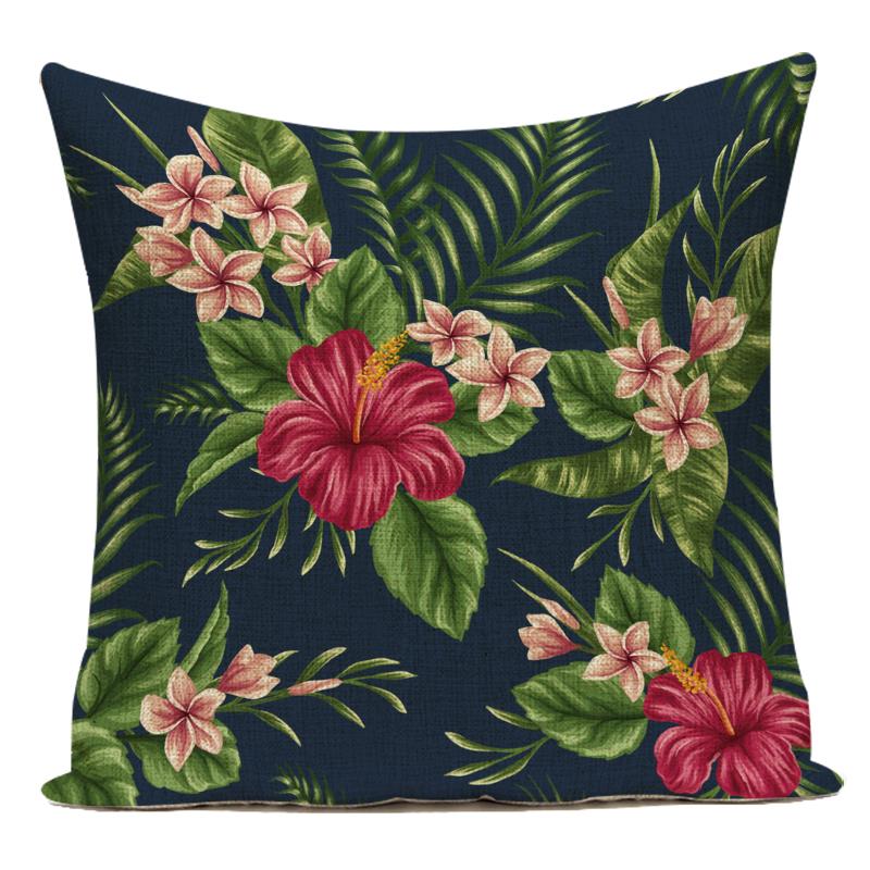 Polyester Decorative Pillows Tropical Cactus Palm Leaf Sofa Home Decor Cushion Cover Pillowcase for Living Room