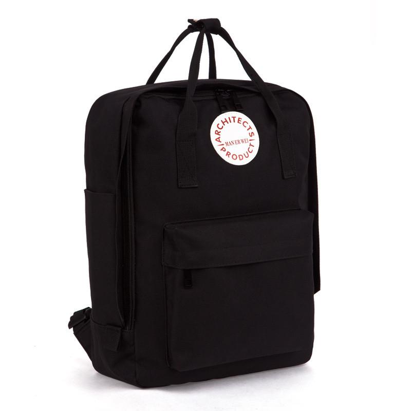 Er Wei Man Letter Print Canvas Leather Backpack Camping Schoolbag Bag Travel