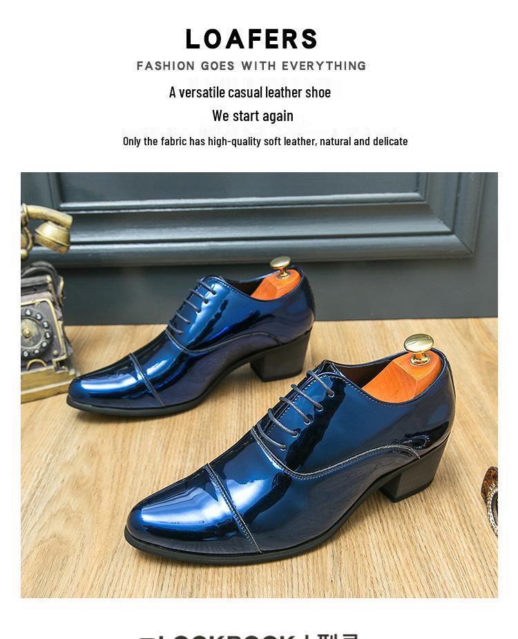 Men's Patent Leather High-Heeled Wedding & Business Shoes
