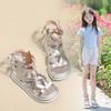 Summer girls sandals 2025 children's shoes soft sole high-top Roman shoes foreign silver princess style girls shoes