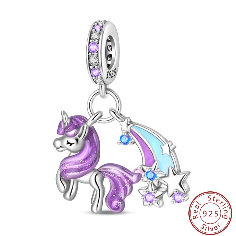 Sweet Copper Princess Dress Rabbit Koala Rainbow Horse Cat Charms Beads 3Mm Diy Fine Jewelry Gifts