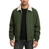 Men's Lined Zip Up Jacket Long Sleeve Winter Coat for Cold