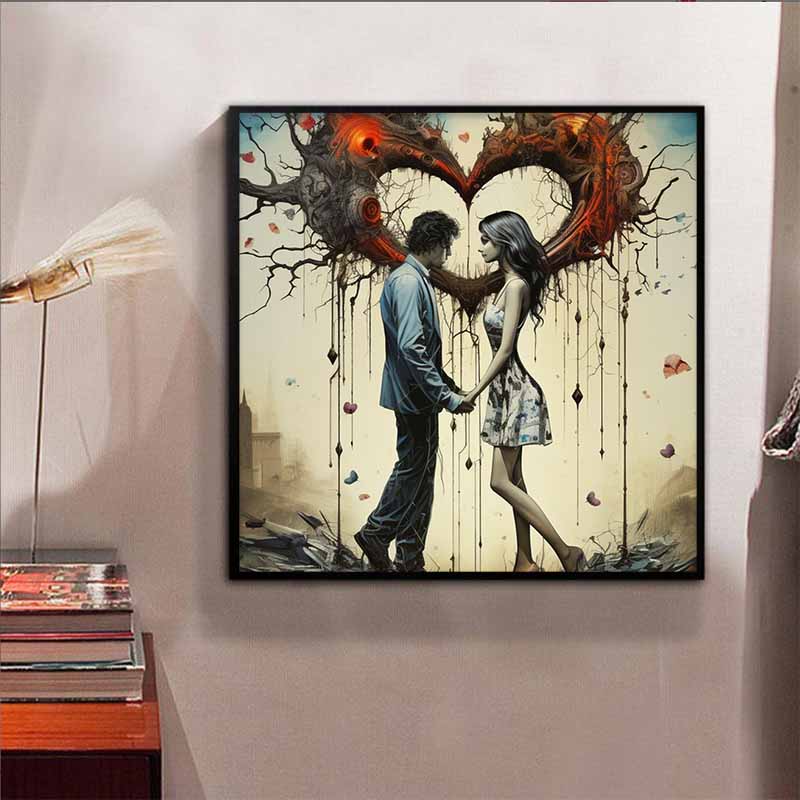 New Arrival 5D DIY Full Circle Diamond Painting "Love Tree for Couples" Embroidery Cross Stitch Home Decor Gift