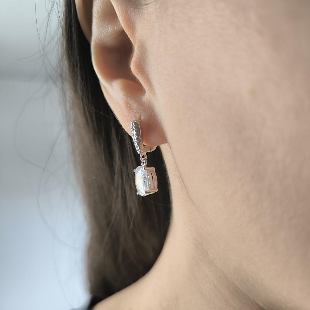 Серебряные серьги с фианитами (2207702)