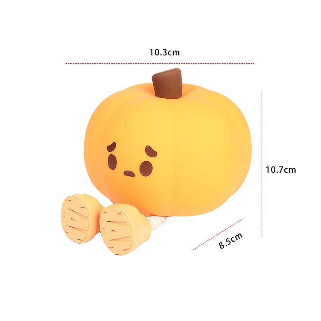 LED Pumpkin Night Light Rechargeable Silicone Pat Lamp Warm Light Funny Halloween Decor Light Gift for Bedroom Living Room Decor