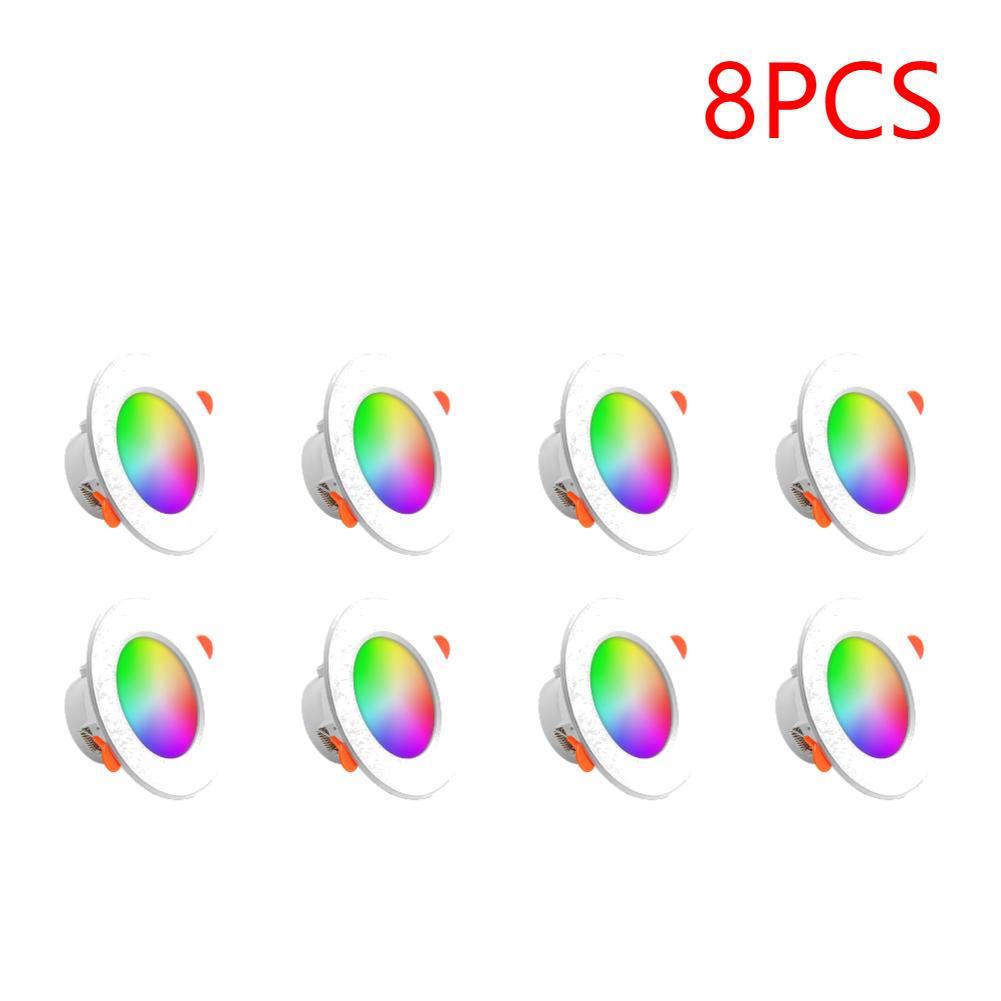 1-16PCS 10W Smart LED Downlight Bluetooth Ceiling Lamp RGB Recessed Round Light APP Remote Control for Google Alexa Home