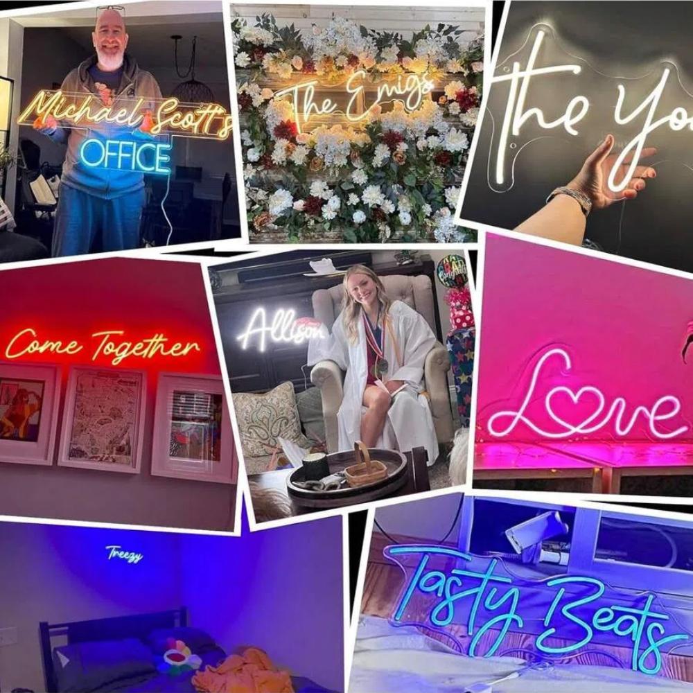 Benutzerdefinierte personalisierte Wanddekoration Fluoreszenzlampenplatte Benutzerdefinierte LED-Namenslampenplatte Kann wiederverwendet werden.