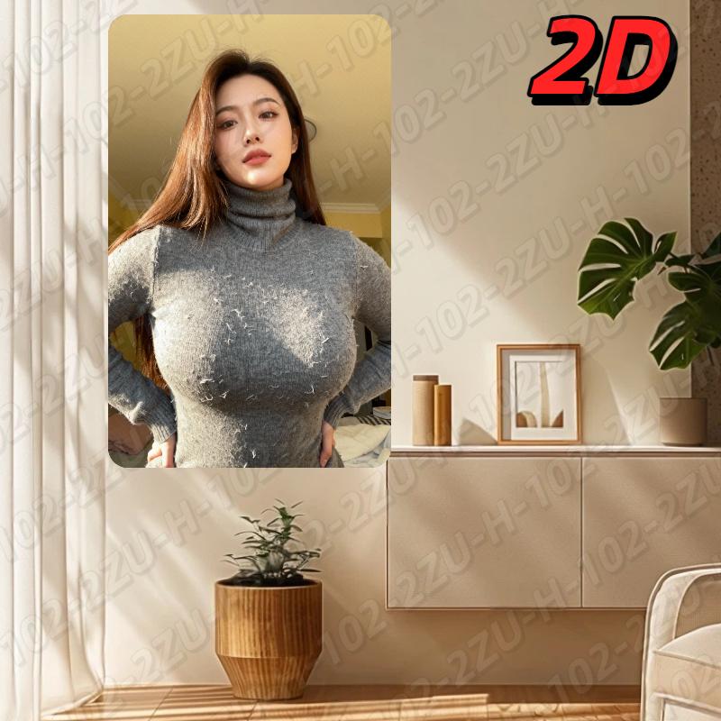 Metal Wall Art Decor Aluminum Turtleneck Sweater Portrait Modern Home Decor 20x30cm
