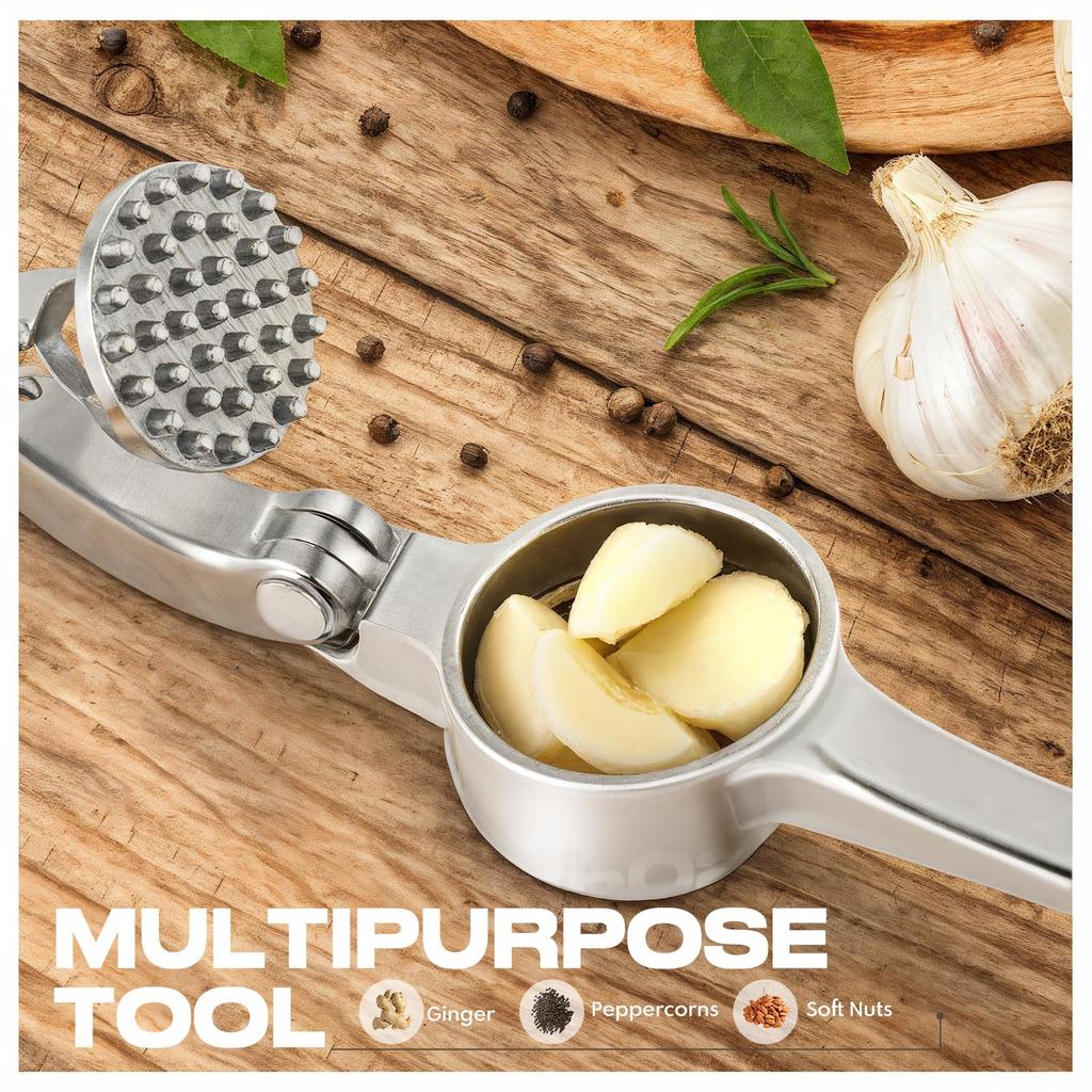 Premium Garlic Press Stainless Steel Garlic Mincer Easy CleanManual Garlic Press Professional Garlic Mincer Grinder Kitchen Tool