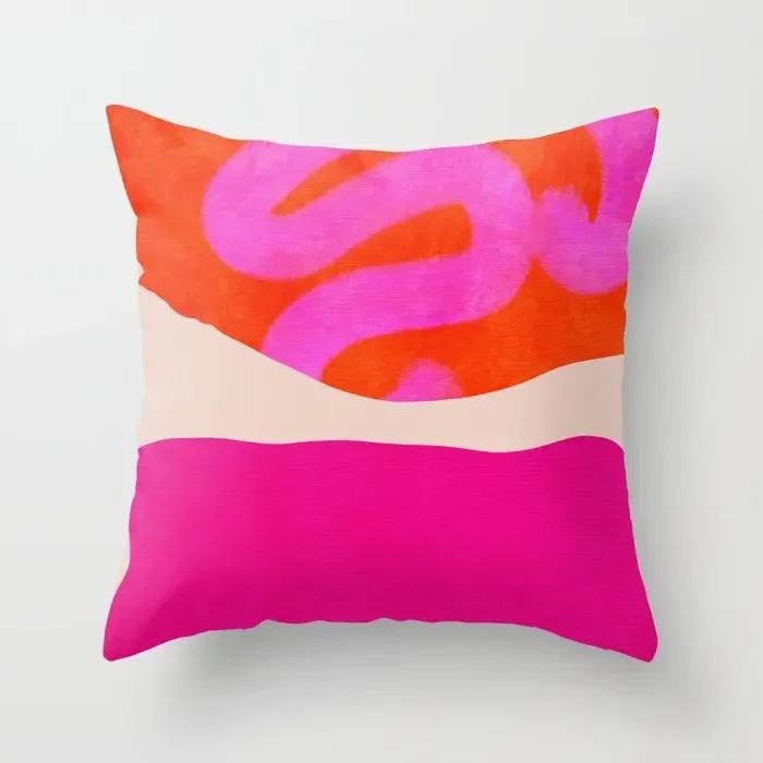 Decorazione Casa Federa Copricuscino per Divano Nordico Soggiorno Astratto Cuore Rosa