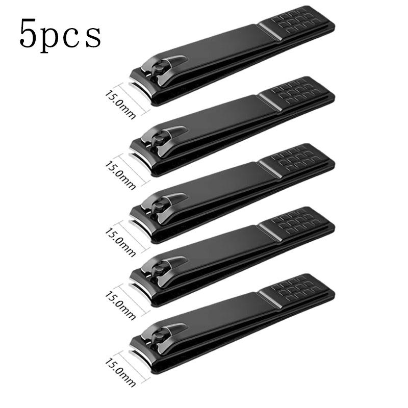1/3/5Pcs Black Nail Clippers Stainless Steel Nail Cutter Thick Scissor Plier Toenail Fingernail Professional Manicure Trimmer