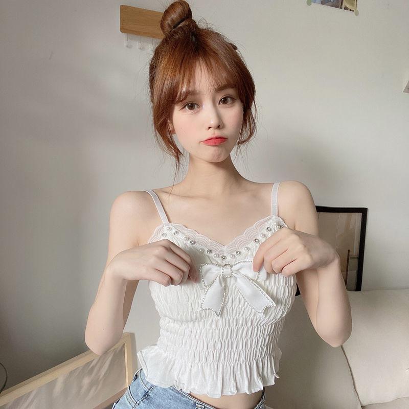 Letní krajková košilka s mašlí pro ženy plisované topy Vintage Sexy Ladies Elegantní košilka