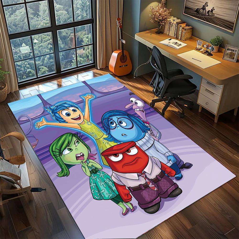 Cute Inside Out Emotions Rug Carpet Large Area Rug Non Slip Washable Floor Mat Gamer Room Bedroom Home Decor