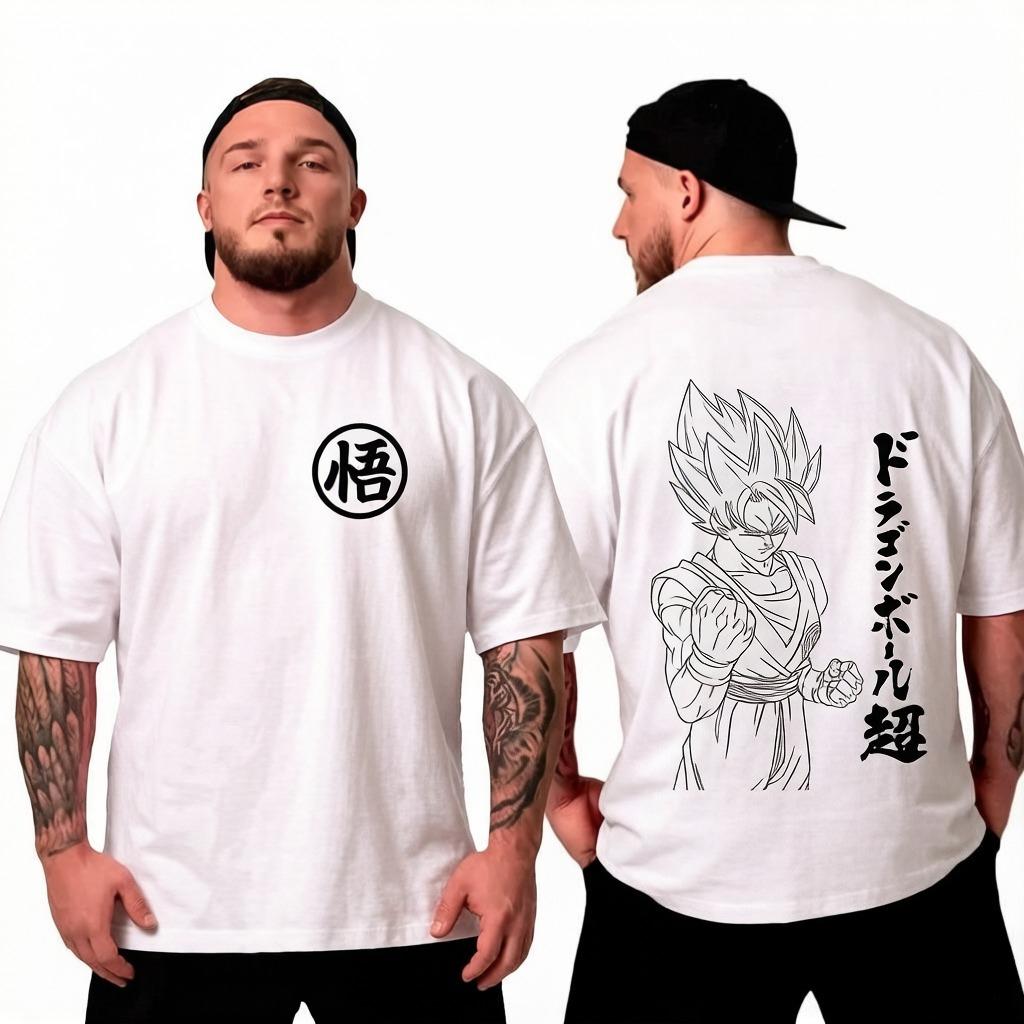 Japanese Animation Summer T-Shirt Casual Sports Wear Road Fitness Wear Comfortable Cotton Short Sleeve