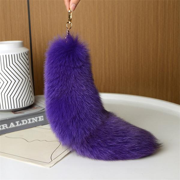 Huge Fluffy Faux Fur Fox Tail Keychain Bag Charms Therian Tail Fox Tail Keychain Fur Pendant Key Chain Plush Pendant Gift For