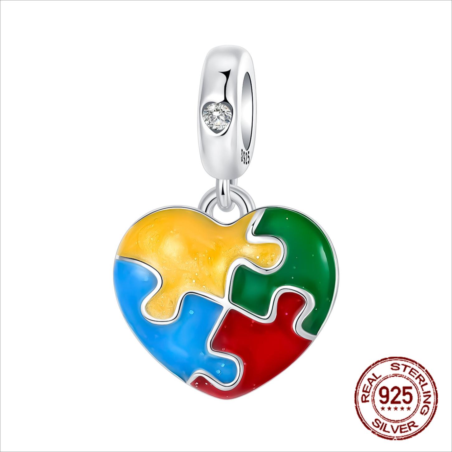 

copper Autism Awareness Puzzle Pendant Charm Introvert Caring for Mental Health Jewellery Gifts for Friends High Quality