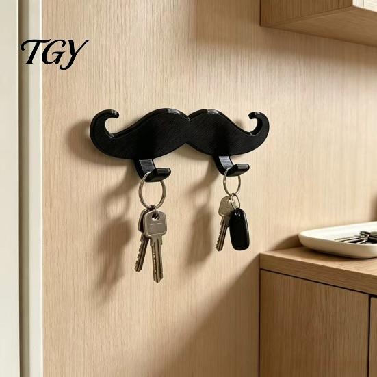 No Drill Razor Holder for Shower 3D Printed Beard Shaped Wall Hook, Self?Adhesive Creative Bathroom Damage Free Adhesive Hooks Home Hanger