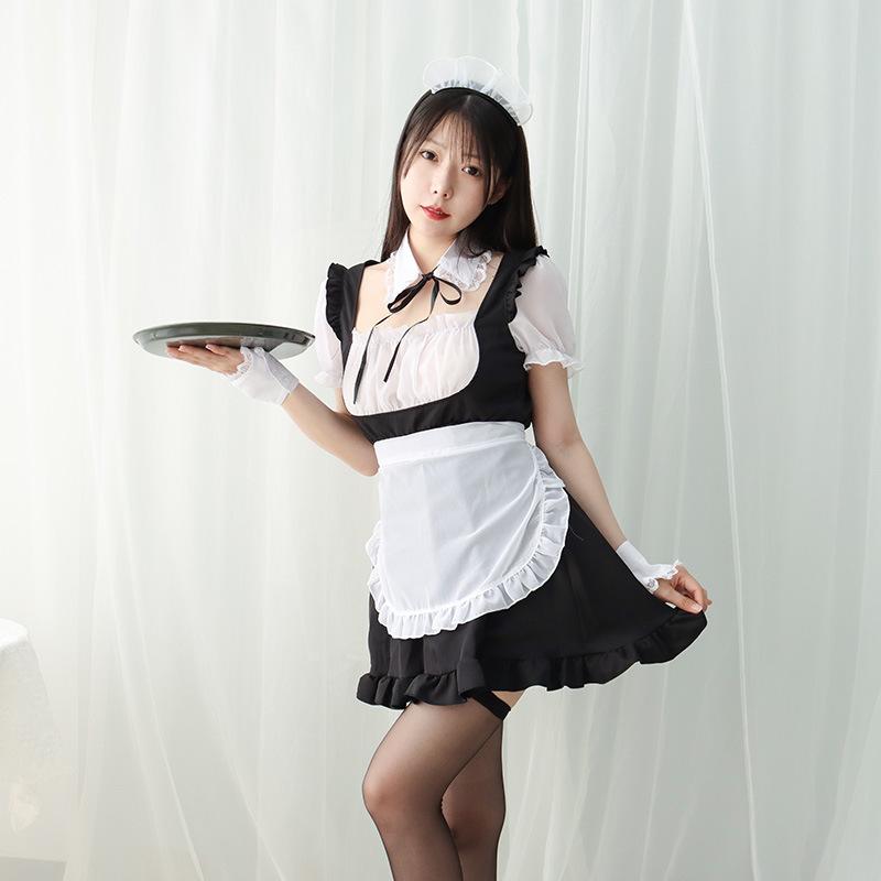 Anime Role Playing Maid Dress Japanese Sexy Female Maid Uniform Lolita Dress for Christmas Halloween Nurse Costume Sexy