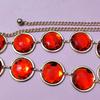 Halloween Cosplay Waist Belt Stone Chain Adjustable Tight Jeans Dress Belt Chain with Round Red Gems Party Costume