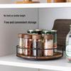 Solid Wood & Steel Rotating Organizer Tray for Spices & Makeup
