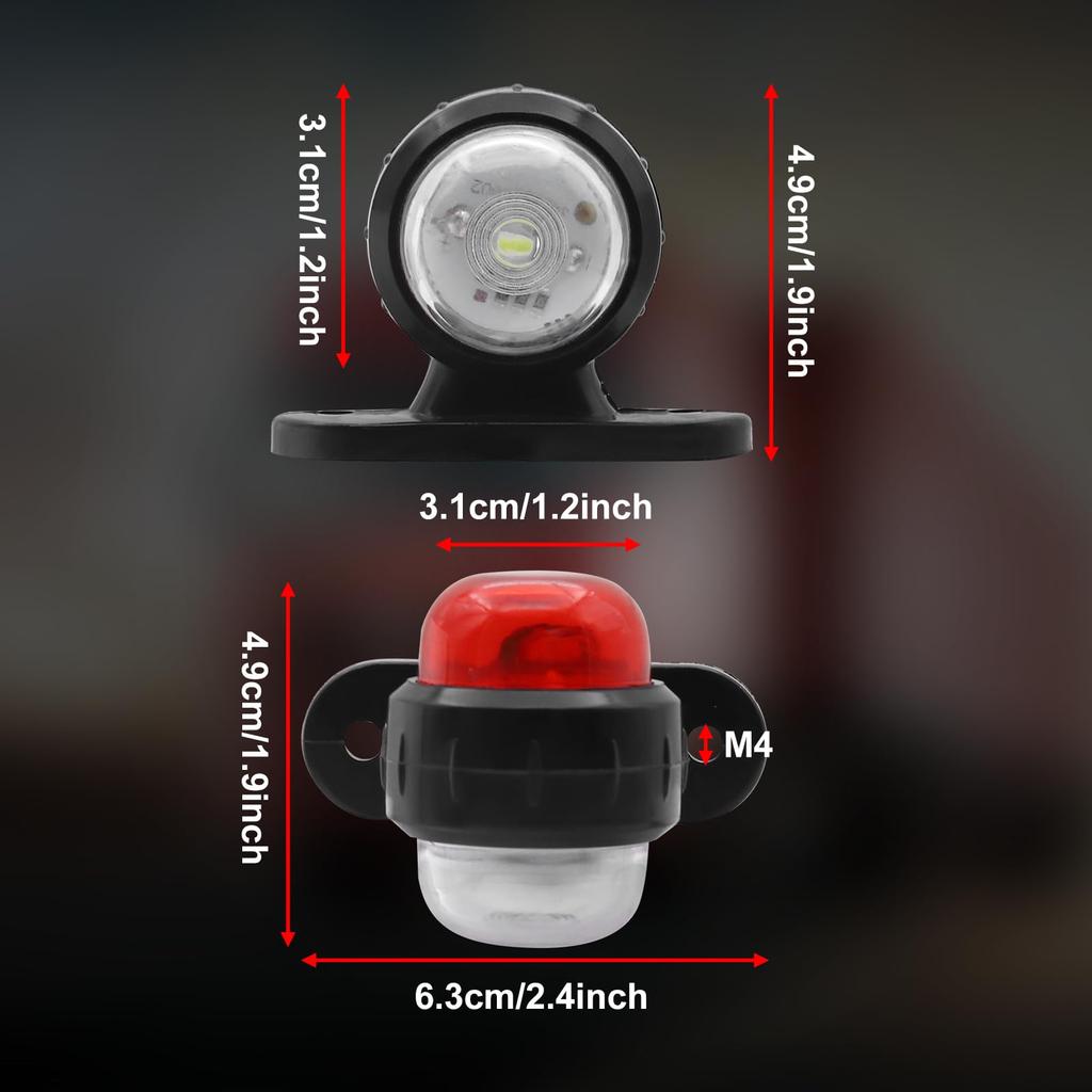 Ygmylandbb LED Side Marker Lamp for Trucks, 2LED Double-sided Emission,