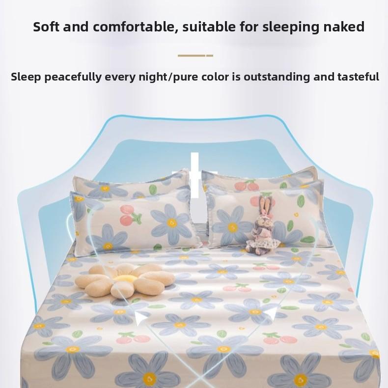 Sábana Bajera No se decolora No hace bolitas Sábana de una pieza Antideslizante Multiespecificación Ropa de Cama Cubrecama Protector