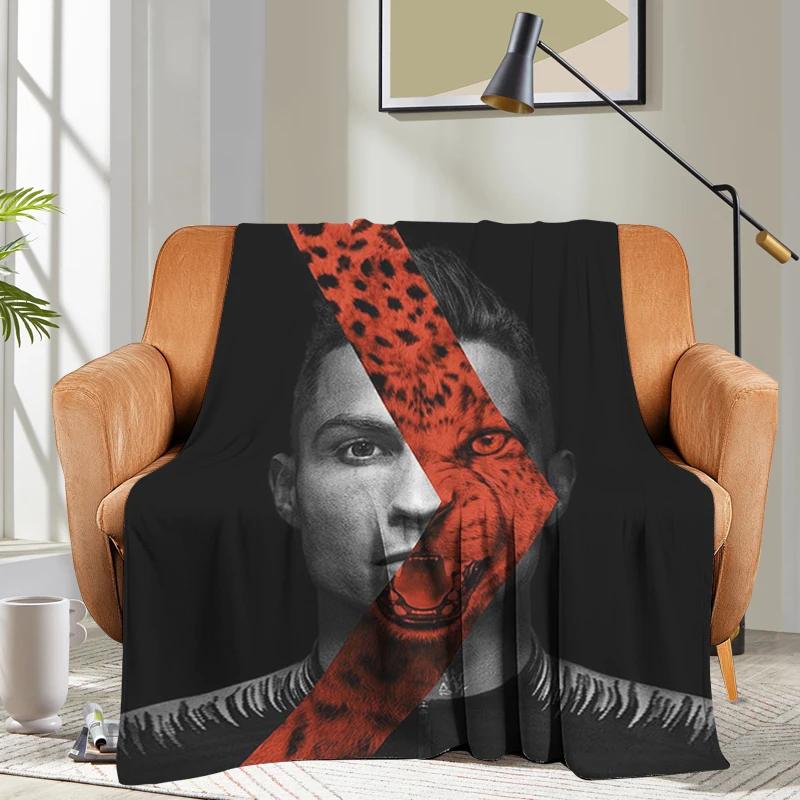Coperta Personalizzata Divano Ronaldo CR7 Letto Campeggio Pisolino Coperte Morbide e Soffici per l'Inverno Caldo King Size Biancheria da Letto in Microfibra