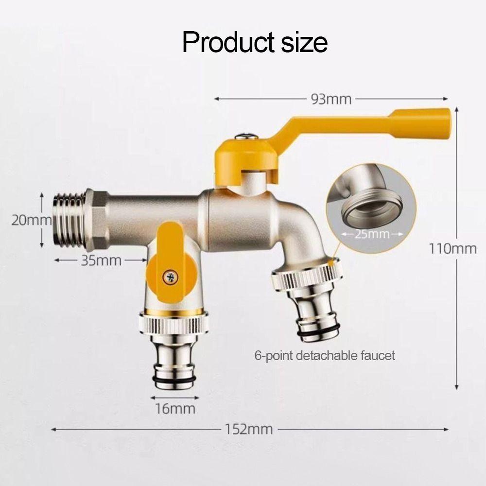 Useful Copper Water Tap Frost-Proof Double/One Outlet Water Tap Splitter Garden Irrigation Tap Home Indoor