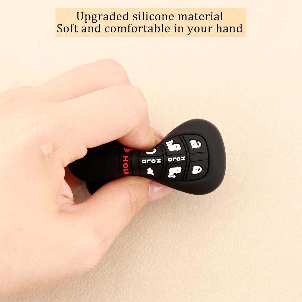TANDRIVE Key Fob Cover For Honda 2025 2026 Odyssey, 7 Button, Silicone, 2-Pack, Black