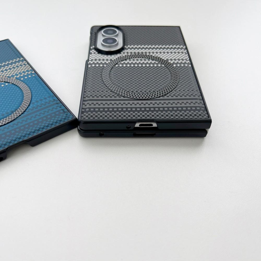 Carbon Fiber Pattern Fashion Hard PC Magnetic Case for Samsung Galaxy Z Fold 8 Ultra 8 7 6 5 for Magsafe Wireless Charging Cover