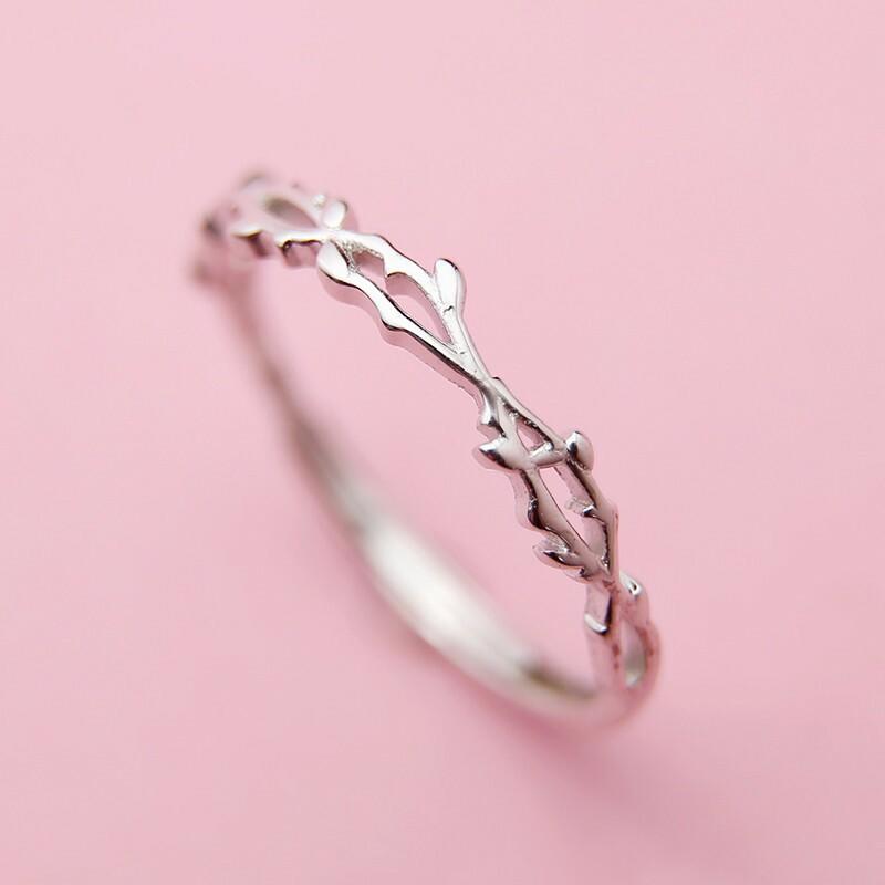 Xiaomi Vintage Branch Leaf BFCLUB  Silver Color Ring Opening Ring For Women Jewelry Gift Dropshipping