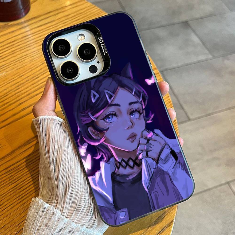 Game C-CLOV-ES V-ValorantES Phone Case For iPhone 16 17 15 14 12 13 Pro Max Black Candy Matte Shockproof Cover