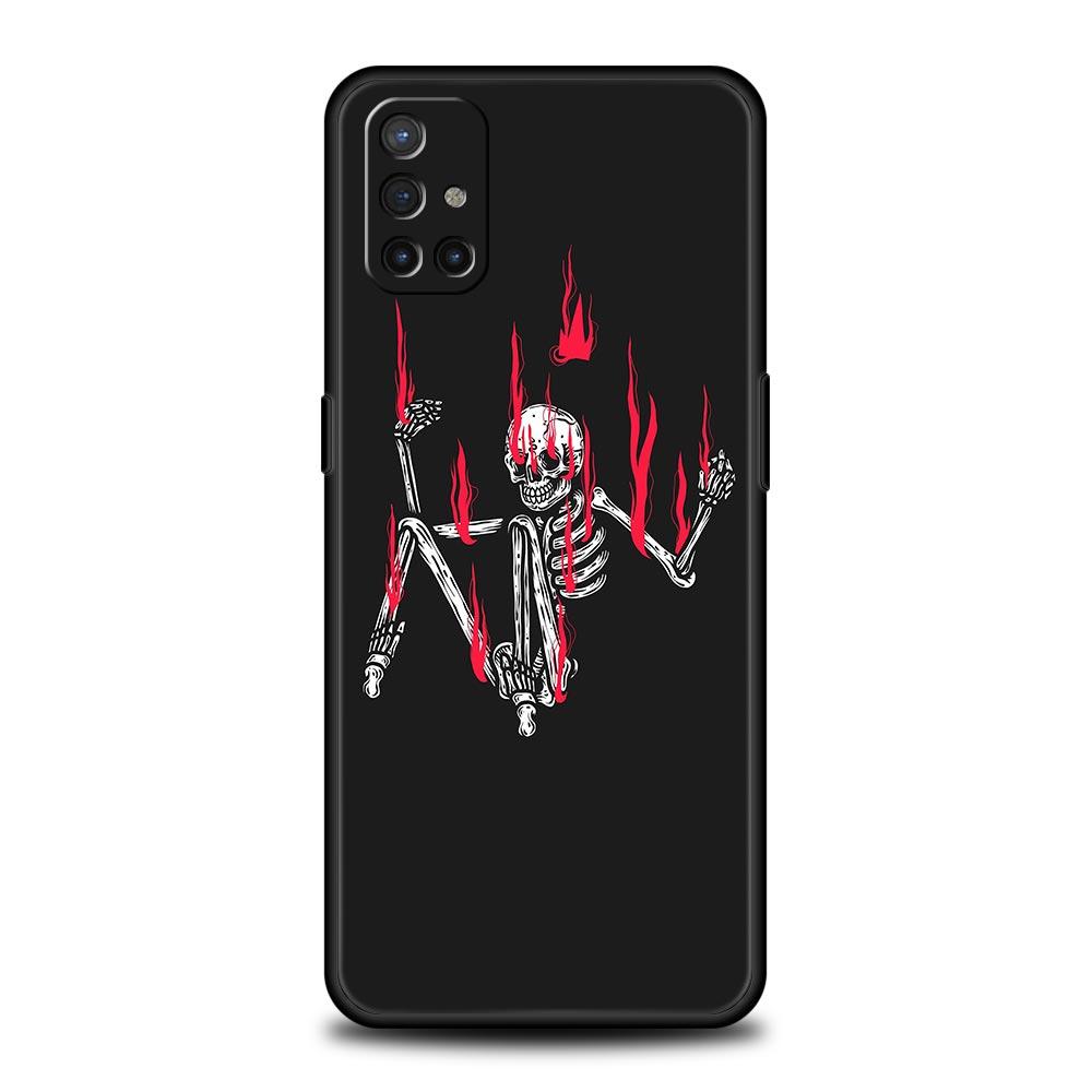 Phone Case For Oneplus 13R 13 12 10T 11 R10 Nord N100 N200 N10 9 9R CE 2 3 Z Pro Lite 5G Soft TPU Cover Skeleton Skull Funda Bag