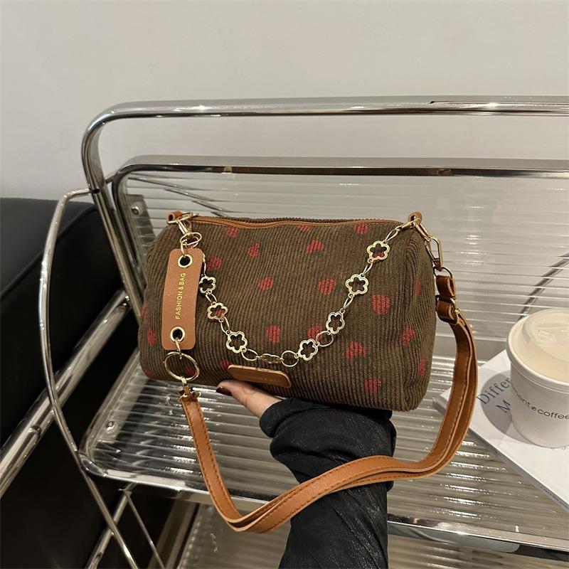 Mode süße Mädchen Kissen Tasche einfache lässig Cord Schultertasche