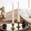 Vintage Candlestick Candle Holders Brass,Taper Gold Candle Stick Victorian Style for Wedding Reception Christmas Decoration