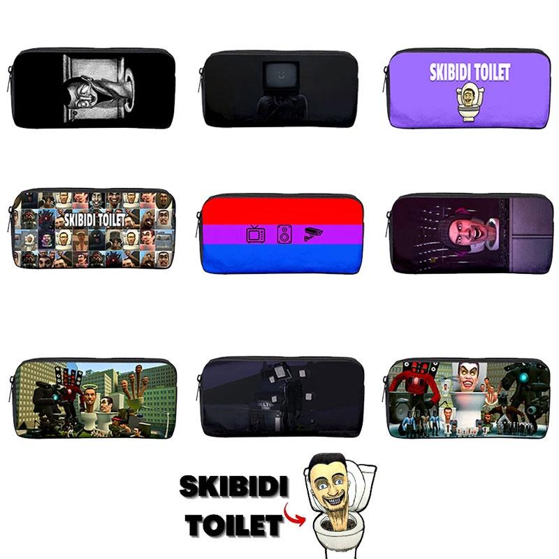 Toilet Skibidi Single Layer Zippered Pencil Case Tv Man Stationery Box Students