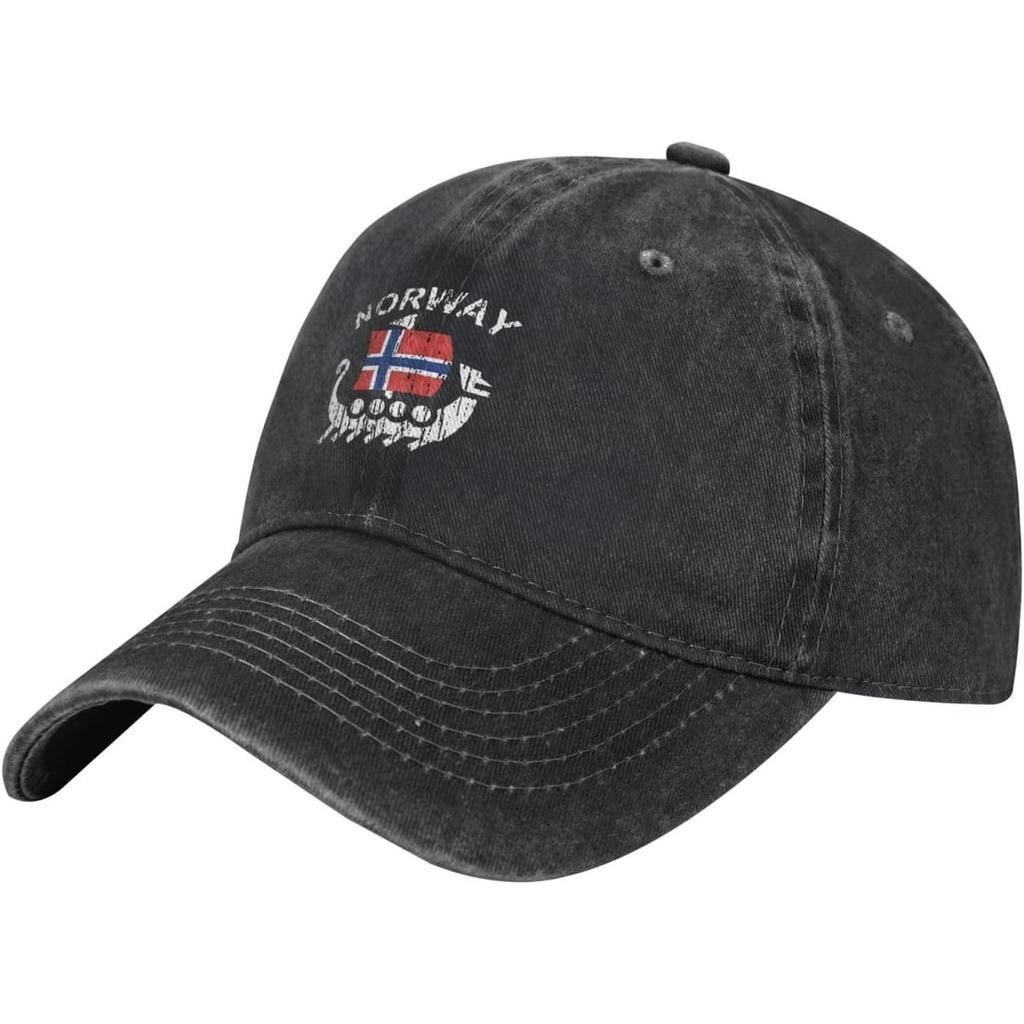 Gorra de Béisbol Lavada con Bandera Vikinga de Noruega Algodón Desgastado Tipo Papá para Unisex