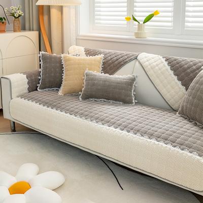 Sofa Cushion Velvet Four Seasons Universal Plush Cushion Non-Slip Sofa Cover Backrest Cover Cloth Winter
