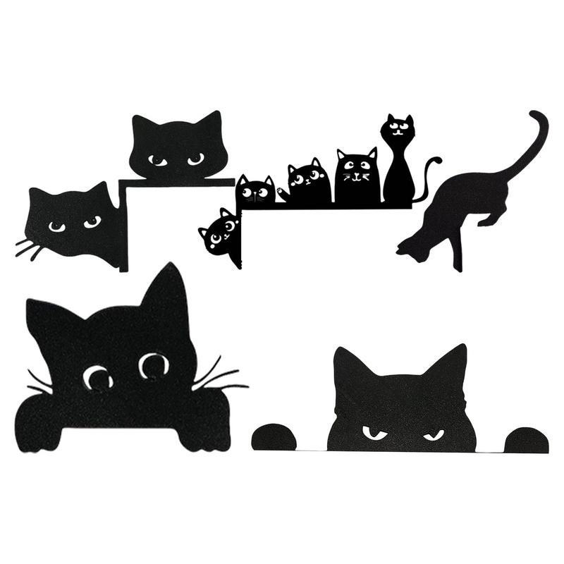 Metal Halloween Door Topper Black Cat Indoor Halloween Decorations Halloween Door Corner Sign Cat Silhouette Decorative Signs