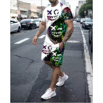 Conjunto informal de verano para hombre 2025 Camiseta + Pantalones cortos conjunto de dos piezas cómodo y transpirable camiseta estampada para hombre