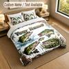 Set Biancheria da Letto 3 Pezzi Tema Viaggio Avventuroso Testo e Nome Personalizzati 1 Lenzuolo 2 Federe Biancheria da Letto per la Casa 1 pezzo