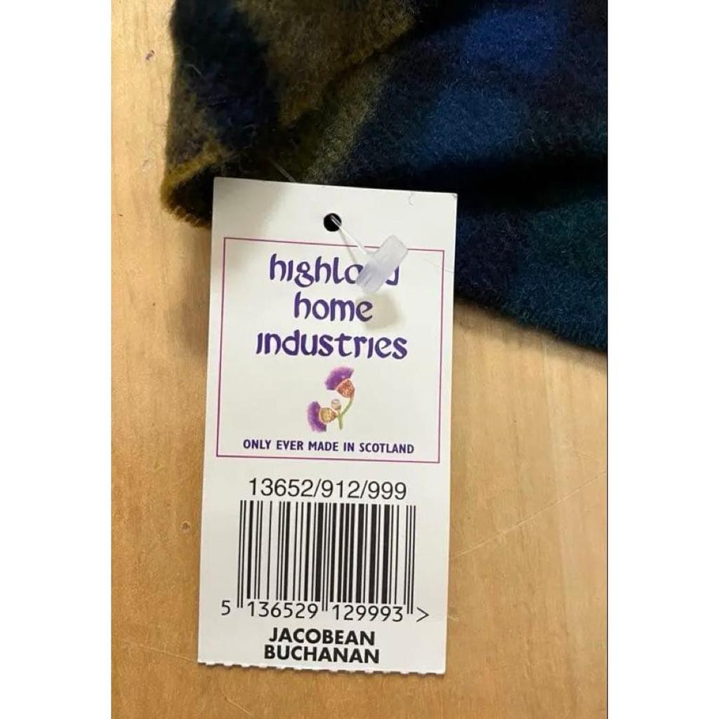 Used Rare Highland Home Industries Tartan Plaid Shawl