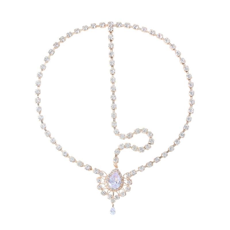 

Лобная цепочка с подвесками из страз для женщин, богемный головной убор, для девичника, свадьбы, передняя часть для официального мероприятия золотой