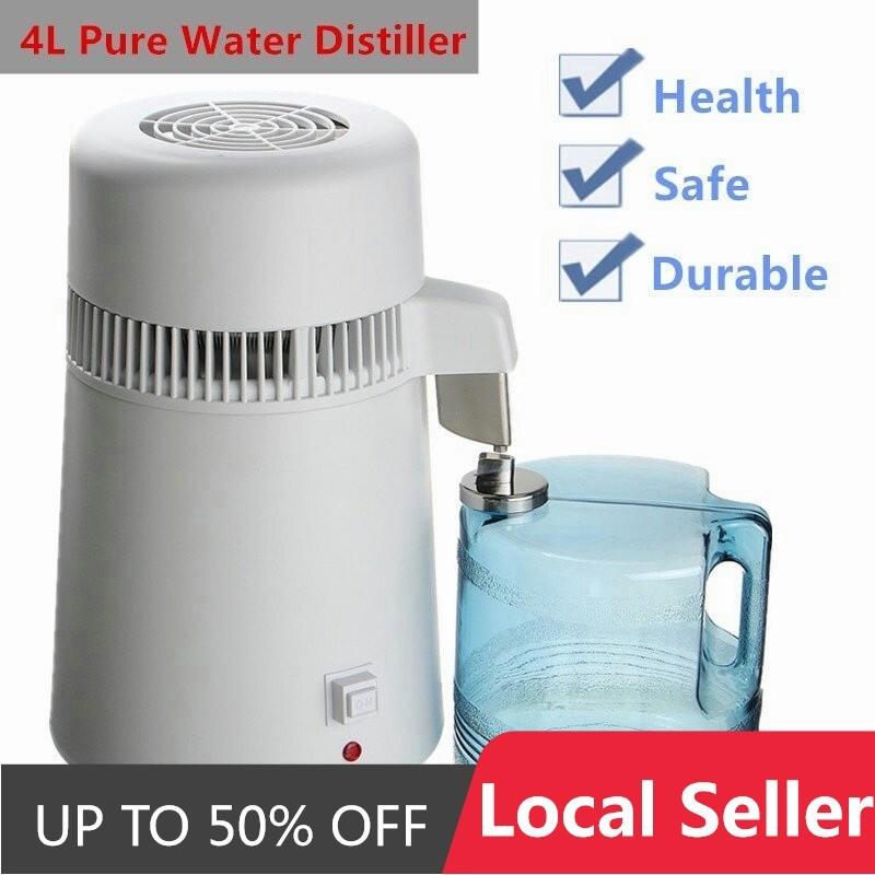 750W 4L Water Distiller Machine Household Distilled Pure Water Machine Distillation 304 Stainless Steel Water Distiller