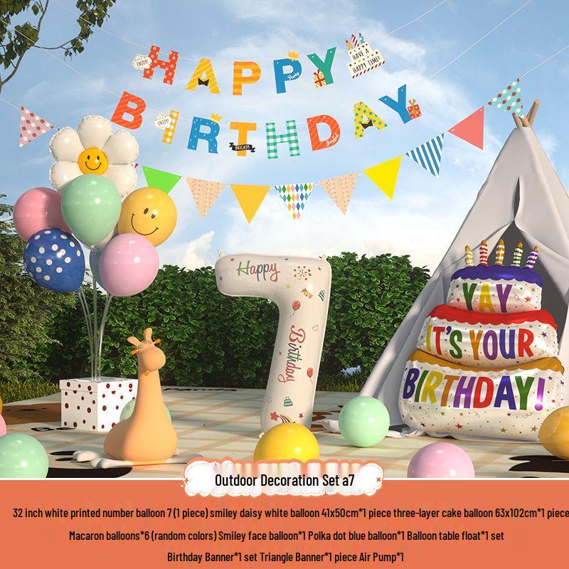 Xiaohongshu První narozeninová kempingová párty Balónky a banner pro děti