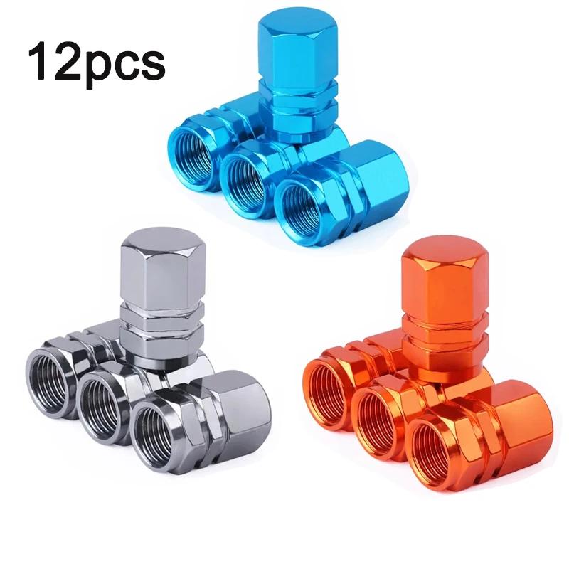 4-24pcs Aluminum Alloy Car Wheel Tire Valve Caps Tyre Rim Stem Covers Airdust Waterproof For Automobiles Motorcycles Accessories
