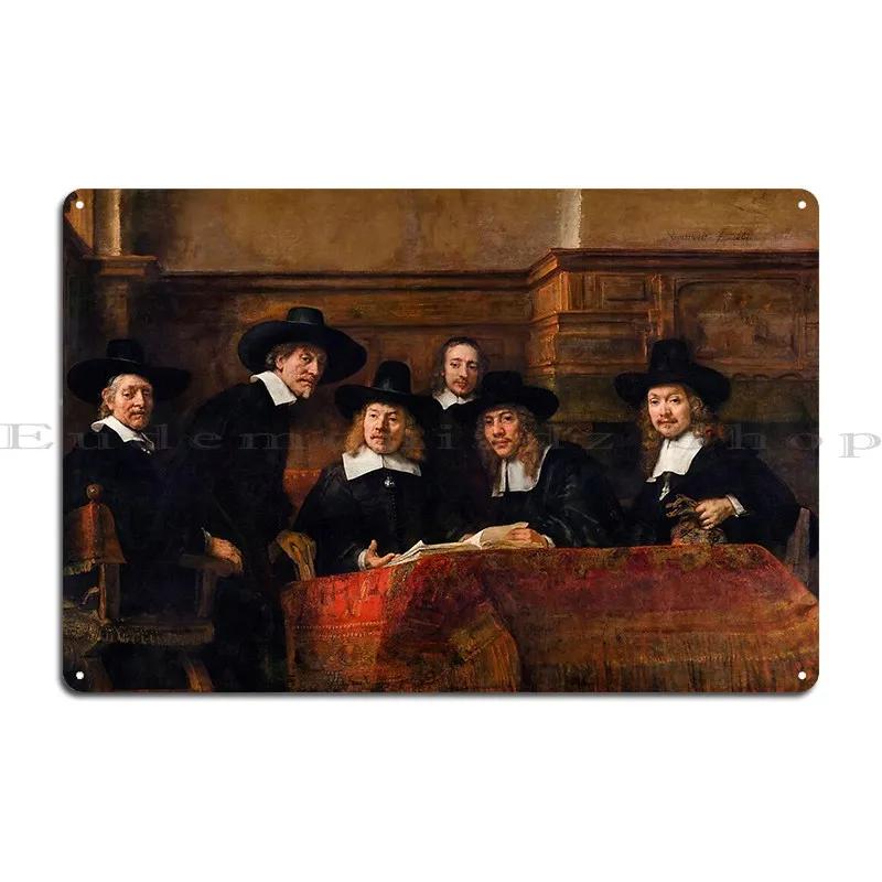 The Sampling Officials Rembrandt Thesoulofart Metal Plaque Poster Painting Personalized Living Room Living Room Tin Sign Poster